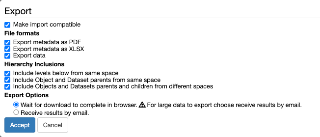 openbis export space