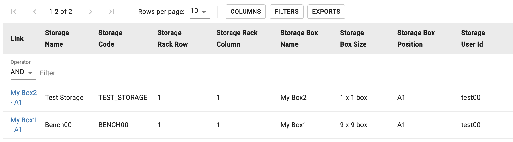 openbis multiple storage positions