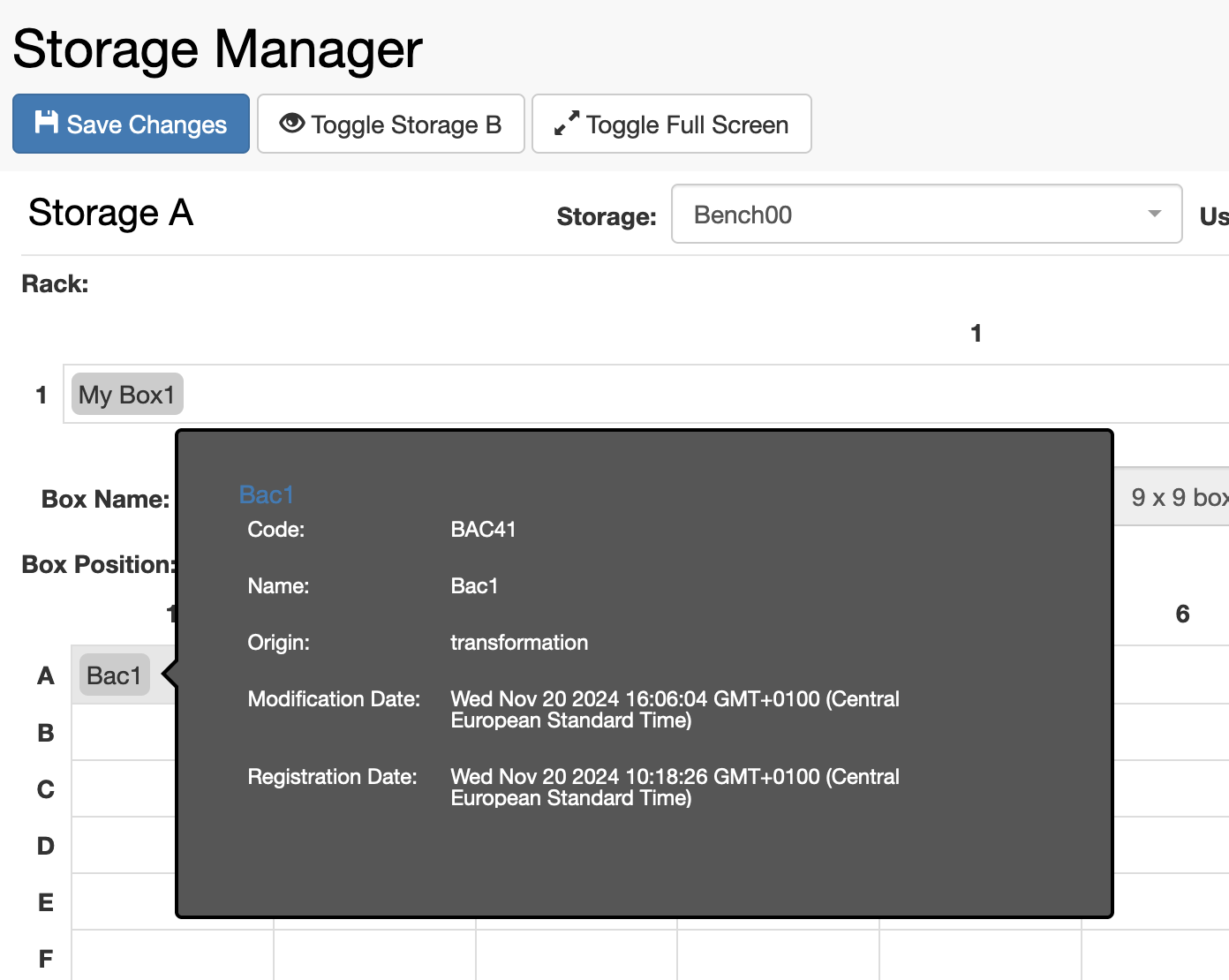 openbis storage item